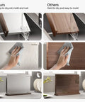 Comparison of Stainless Steel Magnetic Knife Holder Rack with Wood Base for Kitchen Countertop and competitor's holder.