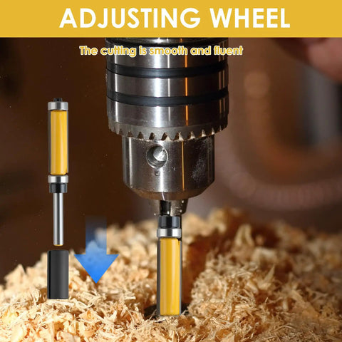 Double Bearing Flush Trim Router Bit Set With One Quarter Inch Shank Carbide Top And Bottom Bearings used for wood cutting