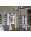 Opal Glass 1 Light Pendant Light With White Glass Shade, Modern Ceiling Fixture With Vintage Cloth Cord, over dining table