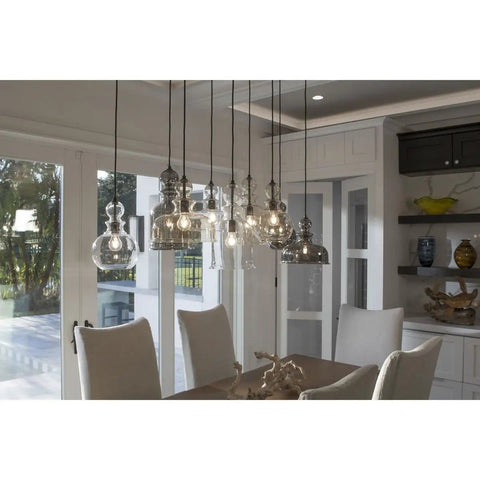 Opal Glass 1 Light Pendant Light With White Glass Shade, Modern Ceiling Fixture With Vintage Cloth Cord, over dining table