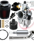 Predator 212 Stage 2 Carb Kit With VM22 Carburetor And Exhaust For Predator 196cc 224cc Engines Coleman CT200U CT200U EX BT200X Axis M200 Baja MB200 KT196 Mini Bikes Go Karts Performance Parts, showing components including carburetor, air filter, exhaust, and throttle cable.