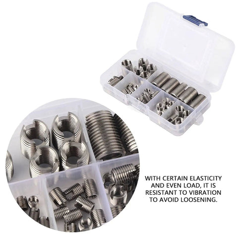 Inner Thread Self Tapping Thread Inserts Set In Stainless Steel M3 To M12 50 pcs with storage case, vibration resistant
