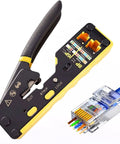 Pro Network Tool Kit With RJ45 Crimp Tool Pass Through Crimper Cat6 Cat5e Cat5 Crimping Tool with Cat6 connector