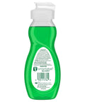 Back view of Original Scent Travel Size Dish Soap in a 3 Ounce Bottle Grease Cutting Liquid Dishwashing Liquid Case Of 72 Green Bottle