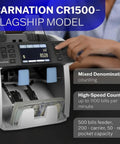 Hustle Ready Money Counter For Fast Cash Counting And Effortless Mixed Bill Sorting With Trusted Multi Currency Scanning and No Stress Commercial Performance, featuring digital display and buttons.