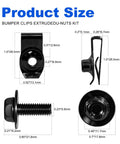 M6 1.0 Body Bolts And U Nuts Kit for automotive restoration showing detailed product size and measurements