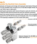 Front view of hydraulic multiplier kit, two-circuit SCV splitter manifold with switch box control and chrome fittings.