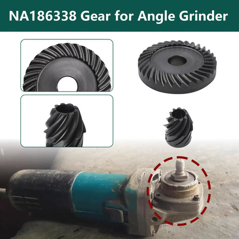 Spiral Bevel Gear Kit For Angle Grinder Replacement Part NA186338 with ring and pinion gear compatible with DWE8100 series