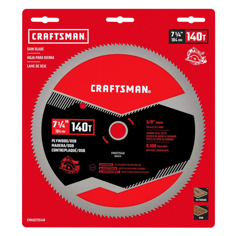 7 1/4 Inch 140 Tooth Fine Finish Carbon Circular Saw Blade With Heavy Grade Steel For Weekend Warriors Who Crave No Sweat Cutting And Knockout Results On Plywood Osb And Plastic That Stay Smooth As Butter All Day