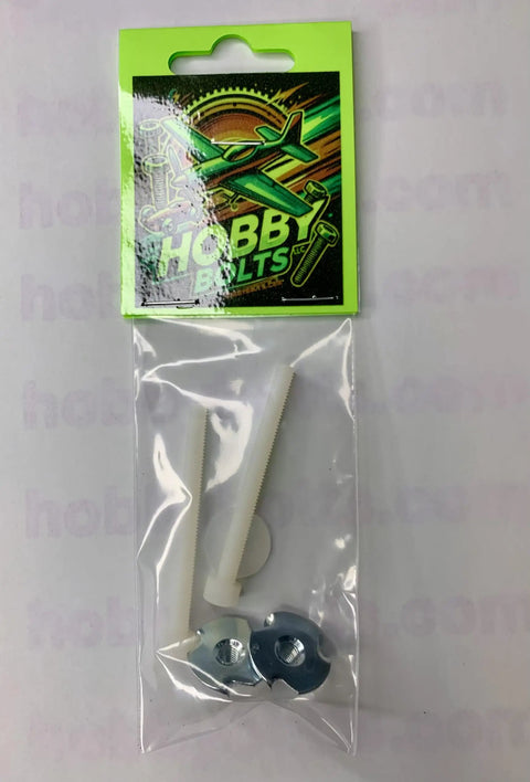 Airplane Wing Bolt Kit For Remote Control Planes With 10-32 By 2 Inch Screws T Nuts And Washers in packaging