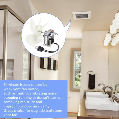 Universal Bathroom Vent Fan Motor Replacement Kit For Nutone And Broan 50 CFM 120V 3000 RPM CW Includes Motor With Plug Fan Blade