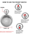 Silver Shield Mechanical Pocket Watch For Men With Double Cover Roman Numeral Dial Chain Included Vintage Dress Timepiece usage guide