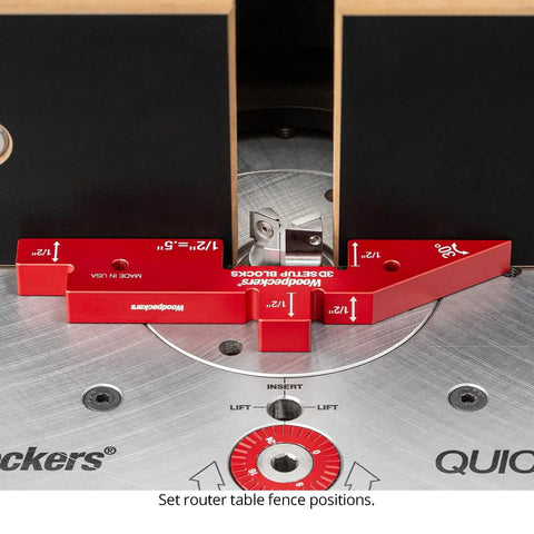 7 Piece Aluminum 3D Setup Block Kit With 4 Ways To Measure Per Block Router And Table Saw Gauge Blocks Height Gauge For Router Bits Includes Powder Coated Rack It Wall Mount Usa Made on router table fence