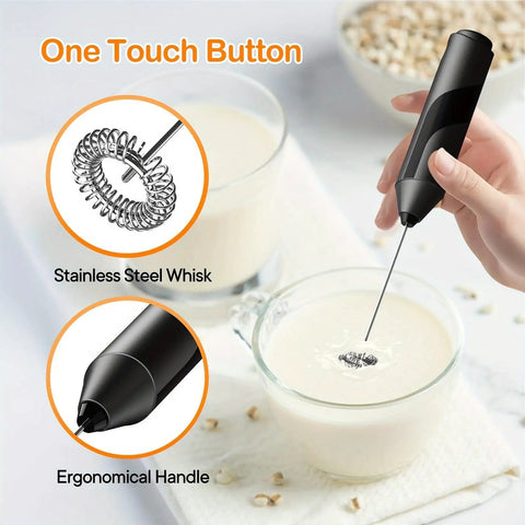 Handheld Milk Frother Cordless Electric Foam Maker With Stainless Steel Whisk Froths In 15 Seconds Quiet Drink Mixer