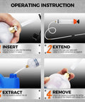 Operating instructions for No Sweat 500 Cc Manual Fluid Extractor Pump With Long Hose for easy oil removal and fluid swaps.