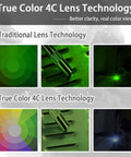 Image showing true color 4C lens technology vs traditional in Auto Darkening Welding Helmet With Solar Power True Color Display Large Viewing Window Four Arc Sensors Wide Shade Range 4 To 5 9 To 9 13 Welder Mask For Pro Welders.