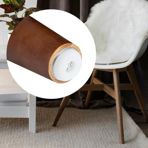 Close-up of M6 furniture leveler screw-on glide on a wooden chair leg, part of the Fix Those Pesky Wobbles Fast With Adjustable M6 Furniture Levelers Screw On Glides That Stay Rock Solid Save Your Floors Easy Twist Design 36 Piece Kit Perfect For Chairs Desks Cabinets And Home Refresh.