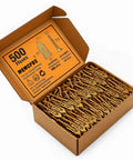 Box of 500 Bulk Self Drilling Drywall Anchors With Screws Kit 500 Pieces Holds Up To 66 Lbs For Picture Frames Shelves Lamps Clocks And More No Drill Needed 0.47x1.57 Inch Size Fits Three Eighths Inch One Half Inch Or Five Eighths Inch Gypsum Wallboard Ideal Home, showing instruction label.