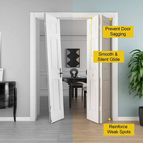 DIY Ready Bi-Fold Door Repair Kit For Two 1-3/8 Inch Wood Doors showing repair improved alignment and functionality.