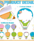 Hot Air Balloon Sticky Notes Bulk Pack, 36 Packs In 9 Styles, 1080 Sheets Total, 2.9 X 3.9 Inch, colorful design variations displayed