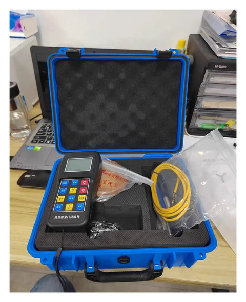 Straight Up Kickass Digital Leeb Hardness Tester For Stainless Steel Copper Aluminum Metals Portable Rockwell Vickers Brinell Converter with tester in blue case.