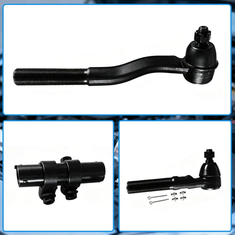 Jeep Wrangler Front Steering Linkage Adjusting Sleeve Drag Link Tie Rod Suspension Kit Heavy Duty Upgrade For 2007 2017 JK And 2018 3.6L 3.8L Replaces DS800982A black steering tie rod end with adjusting sleeve