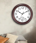 Vintage Bronze 8.5 Inch Outdoor Wall Clock With Thermometer Silent Battery Operated Retro Vibes Non Tick Clock For Living Room Patio Kitchen Office Bathroom Bedroom Decor