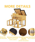 All Weather Critter Friendly Wooden Poultry Run And Rabbit Hutch With Removable Ramp Two Tier Chicken Coop showing details