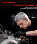 Technician installing Top Tier AC Suction And Discharge Line Hose Assembly For Chevy Traverse GMC Acadia Buick Enclave.