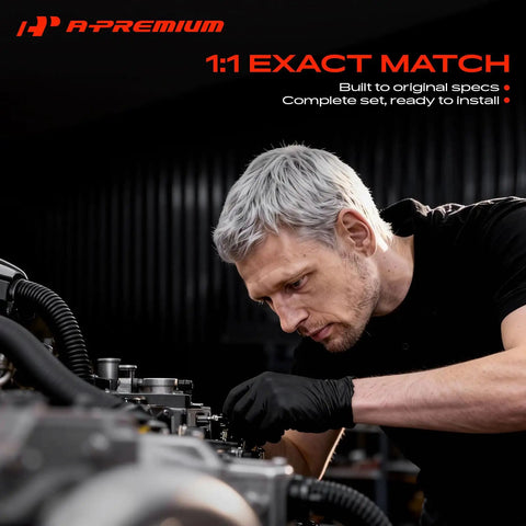 Technician installing Top Tier AC Suction And Discharge Line Hose Assembly For Chevy Traverse GMC Acadia Buick Enclave.