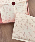 Red Bow Kraft Paper Gift Bags With Stickers 50 Pack Small Boutique Treat Bags 10X9 80G White Kraft Bags with cute patterns