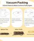 Non Slip Dining Chair Cushions Set Of 4 18x18x3 Tufted Coffee Chair Pads With Ties showing vacuum packing instructions