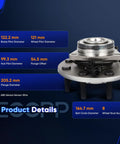 Front Wheel Hub Bearing Assembly For Dodge Ram 1500 2006-2008 RWD 8 Lug 4.7L 5.7L With ABS Sensor Wire specs