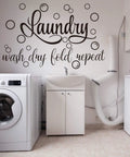 Laundry Room Wall Decal Set With Wash Dry Fold Repeat Bubble Stickers Funny Sign For Home Decor Easy Peel And Stick