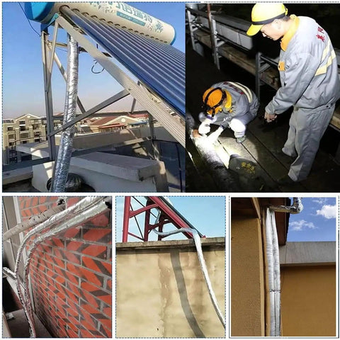 Waterproof Pipe Insulation Wrap For Outdoor Use, rugged heavy duty high resilience foam tube covers with aluminum foil shield