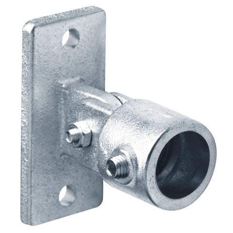 Two Pack Swivel Handrail Socket Base For 1 Inch Pipe Fits 1.315 Inch Outside Diameter, Heavy Duty Ductile Cast Iron With Electro Galvanized Blue Finish, Corrosion Resistant, No Burrs, Wall Mount Socket Bases, wall-mount socket