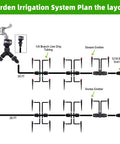 Diagram of 240 Feet DIY Automatic Drip Irrigation Kit For Garden Greenhouse And Patio With Adjustable Emitters Five Sixteenths Inch And Quarter Inch Tubing Connectors And Fittings Easy Setup And Wide Coverage