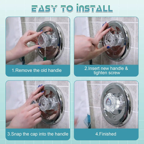 Step-by-step guide for Shower Handle Replacement Kit For Moen 96797 Chateau Tub And Shower Faucets Compatible With 1225 Cartridge.