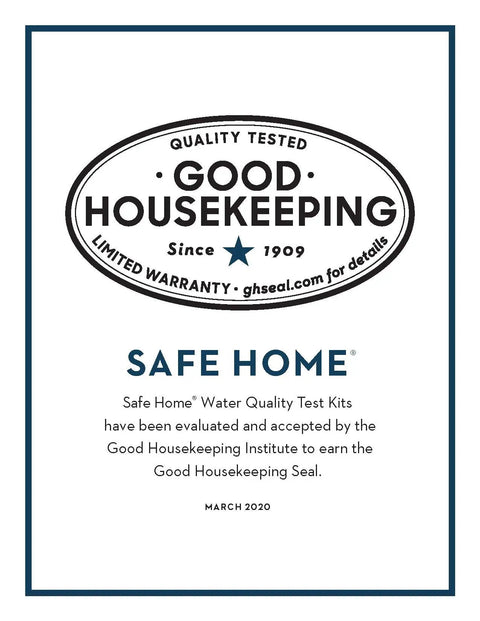 Good Housekeeping certification for DIY Water Bacteria Test Kit For Home Use With Fast 6 Hour Results, March 2020 seal image.