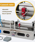 Top Pneumatic Liquid Filling Machine Straight Up Reliable Stainless Bottle Filler showing adjustable canning ruler for precise operation.