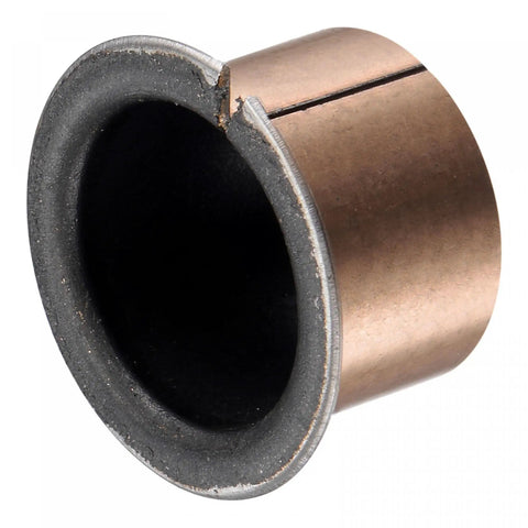 Flanged Sleeve Bearing Set 25mm Bore 28mm OD 20mm Length 35mm Flange Dia 1.5mm Flange Thickness Oilless Bronze Sintered Coated Bushings Dual Pack Carbon Steel Base Low Friction Maintenance Free High Load Capacity, close-up