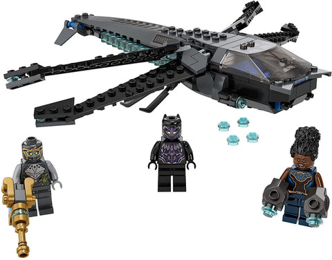 Marvel Black Panther Dragon Flyer Building Kit 76186 Toy Set With 3 Minifigures Black Panther Shuri And Chitauri Warrior