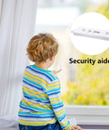 Child looking out a window with a Heavy Duty Plastic Window Latch Locks 4 Pack Replacement Tilt Hardware Clip for Sliding Doors displayed.