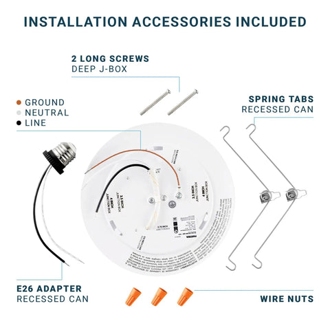 12 Pack Dimmable Dope 5 or 6 Inch LED Disk Lights With 3CCT Color Temperature 3000K 4000K 5000K 1050 Lumens Surface Mount Recessed Ceiling Disk Lighting J Box Or Recessed Can Install UL Listed