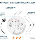 Installation accessories for 12 Pack LED Disk Lights 5 To 6 Inch Dimmable Surface Flush Mount 15W 1050lm 5000K Daylight