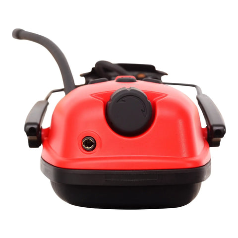 Sync Digital AM FM MP3 Radio Earmuff With LCD Display 10 Presets Volume Management Technology Air Flow Control Red Model RWS 53012 back view