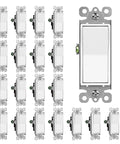 Single Pole Decorator Light Switches 20 Pack Rocker Paddle Wall Switches 15A 120/277V On Off Interrupter UL Listed White