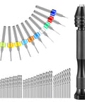 Total 59 Piece Hand Drill Bits Set For Resin Wood And Jewelry Making Includes 49 Pin Vise Hand Drills Micro Mini Twist