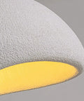 Close-up of Wabi Sabi 40cm Pendant Light Lit For Dining Room, Kitchen Island, And Hallways, Modern Hanging Lamp With E26 Base, Matte White