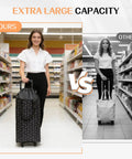 Heavy Duty Foldable Wheeled Grocery Cart With Insulated Waterproof Bag comparison in supermarket aisle
